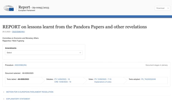 EU Reflections on the Pandora Papers